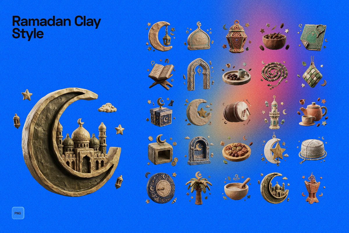 3D Ramadan Clay Style, an Object Graphic by Pengedar Seni (Photo 2 of 3)