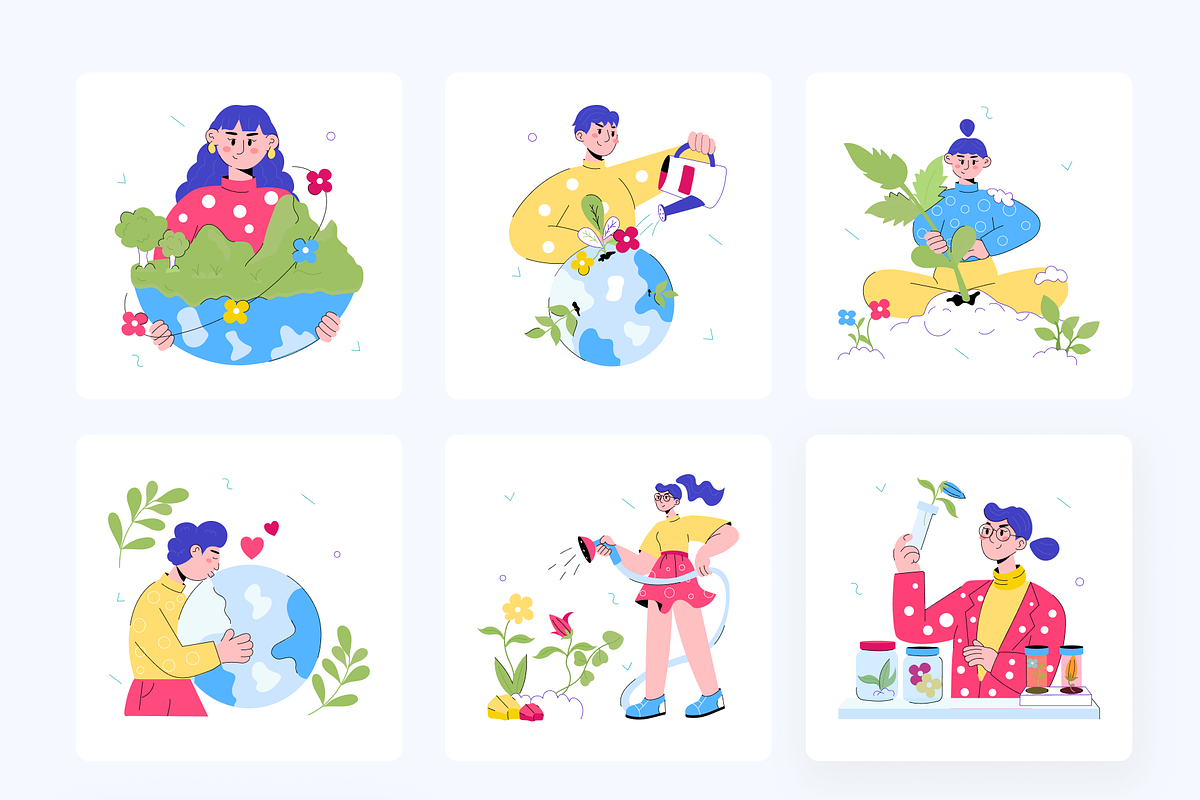 Animated Ecology Mini Illustrations, a Person Illustration by Prosymbols (Photo 5 of 11)