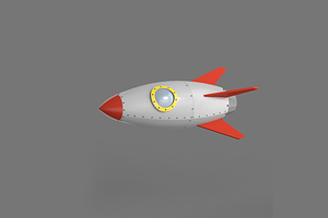 Spaceship Rocketship Cartoon Simple