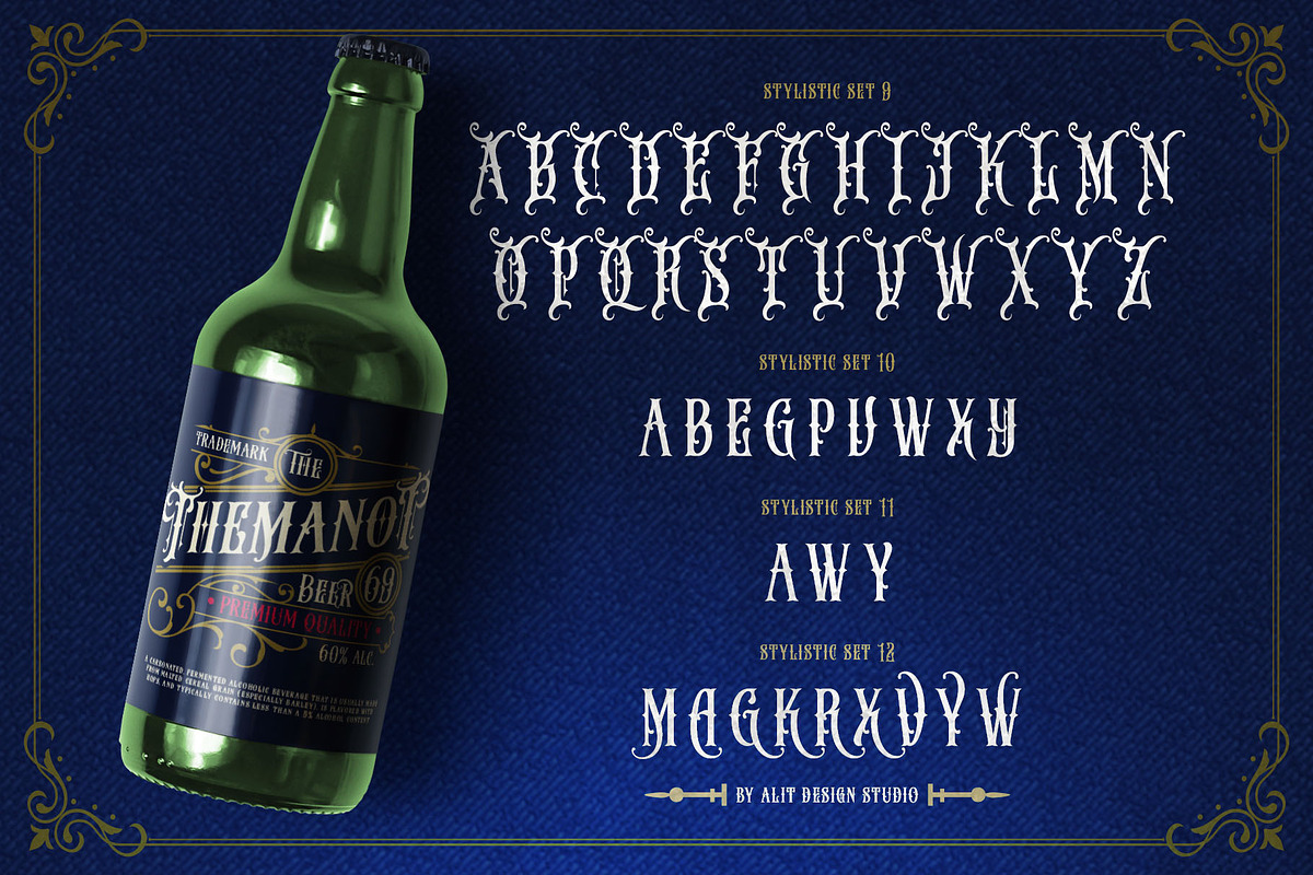 Money Brother Victorian Typeface, a Blackletter Font by alit design (Photo 14 of 20)
