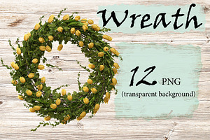 Wreath stock photo containing tulip and floral