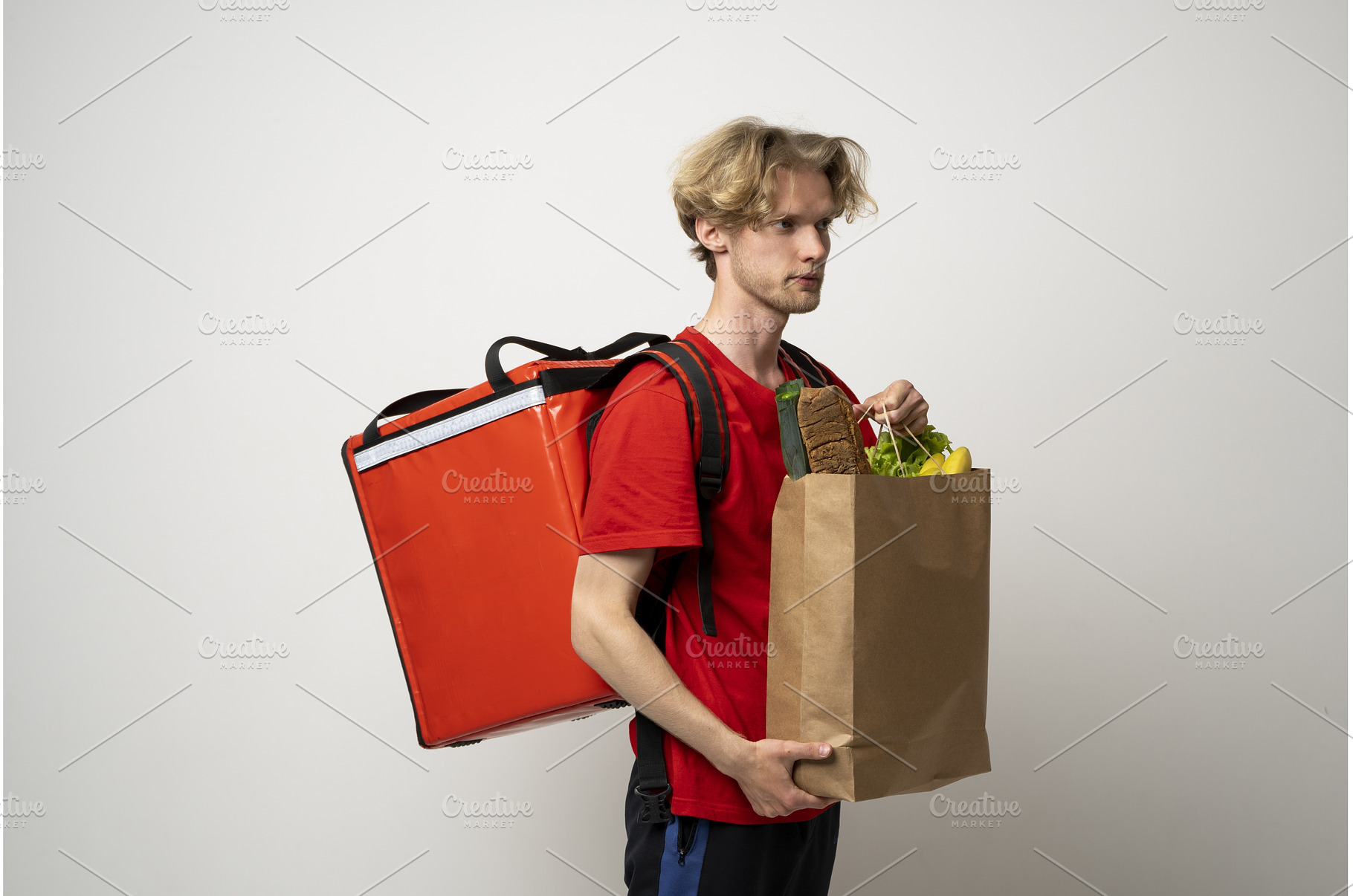 Side view handsome Caucasian grocery, a Person Photo by volodymyrshtun13795
