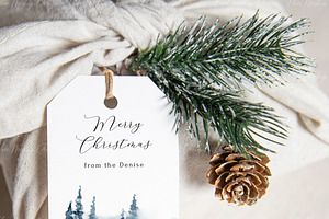 Christmas Gift Tag Mockup