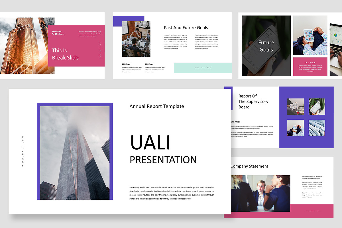 Uali : Annual Report Google Slides, a Presentation Template by Punkl Camp (Photo 1 of 16)