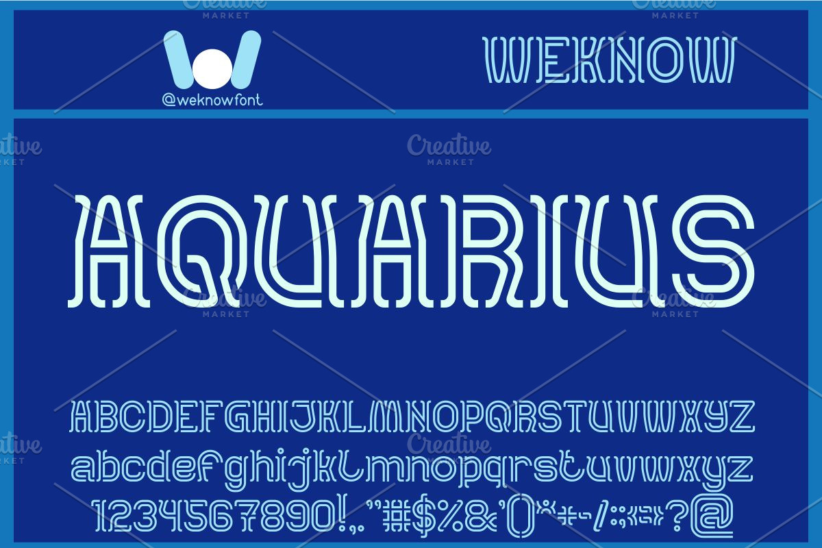 Aquarius font, a Font by weknow (Photo 1 of 8)