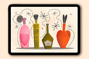 Mid Century Brushes For Procreate, a Brush Add-On by seamless team (Thumbnail 4 of 9)