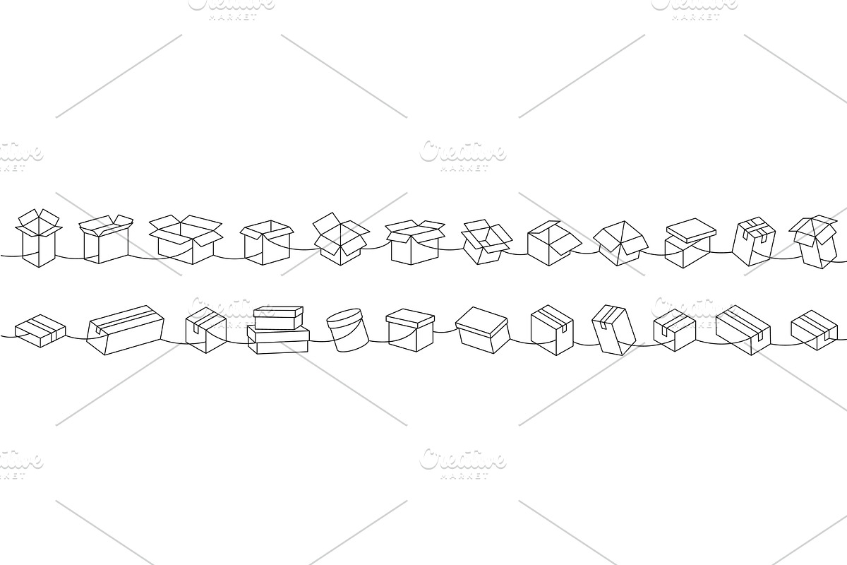 Delivery boxes set. Carton delivery, an Object Illustration by GraphiShop