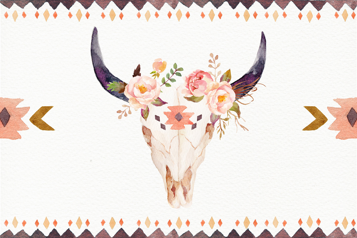 Watercolour Tribe&Flower DIY+Bonus, a Decorative Illustration by Graphic Box (Photo 2 of 5)