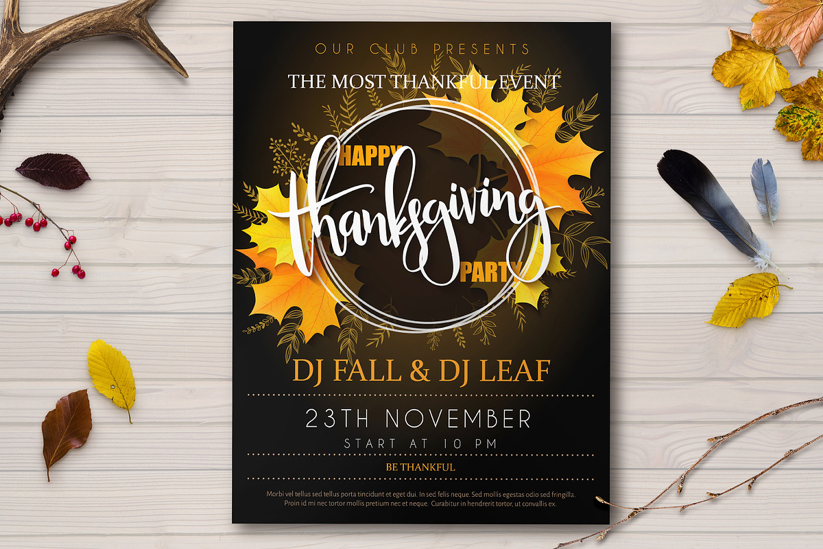 Thanksgiving posters with lettering, a Flyer Template by catary art (Photo 3 of 4)