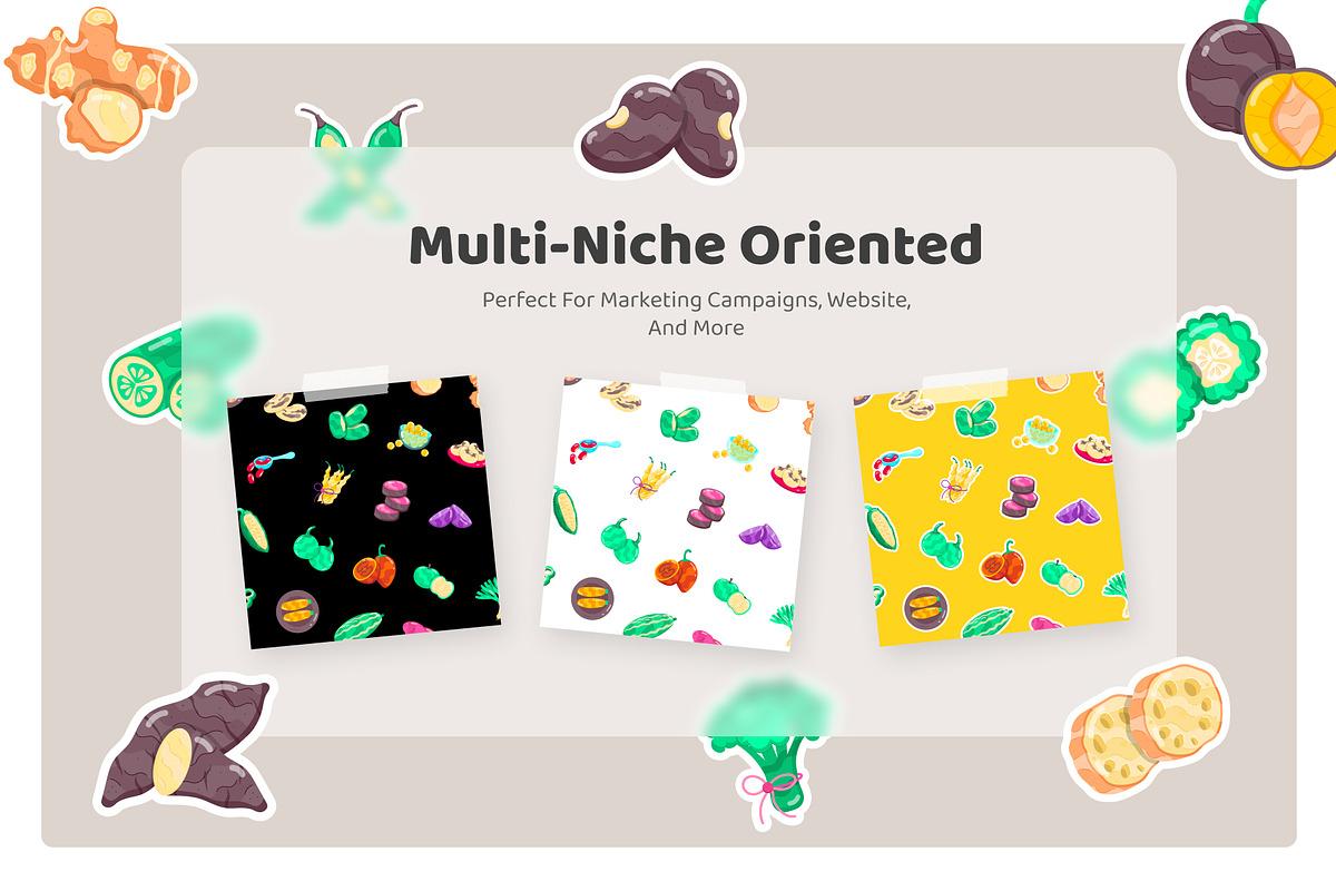 Flat Vegetable Stickers, a Duotone Icon by Vectors Market (Photo 3 of 6)