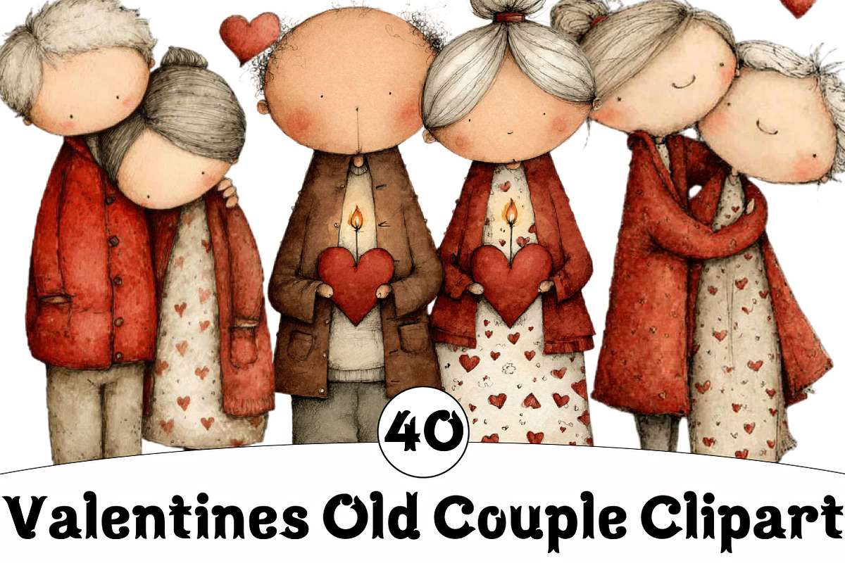 Valentines Old Couple Clipart, an Illustration by Design Market (Photo 1 of 5)