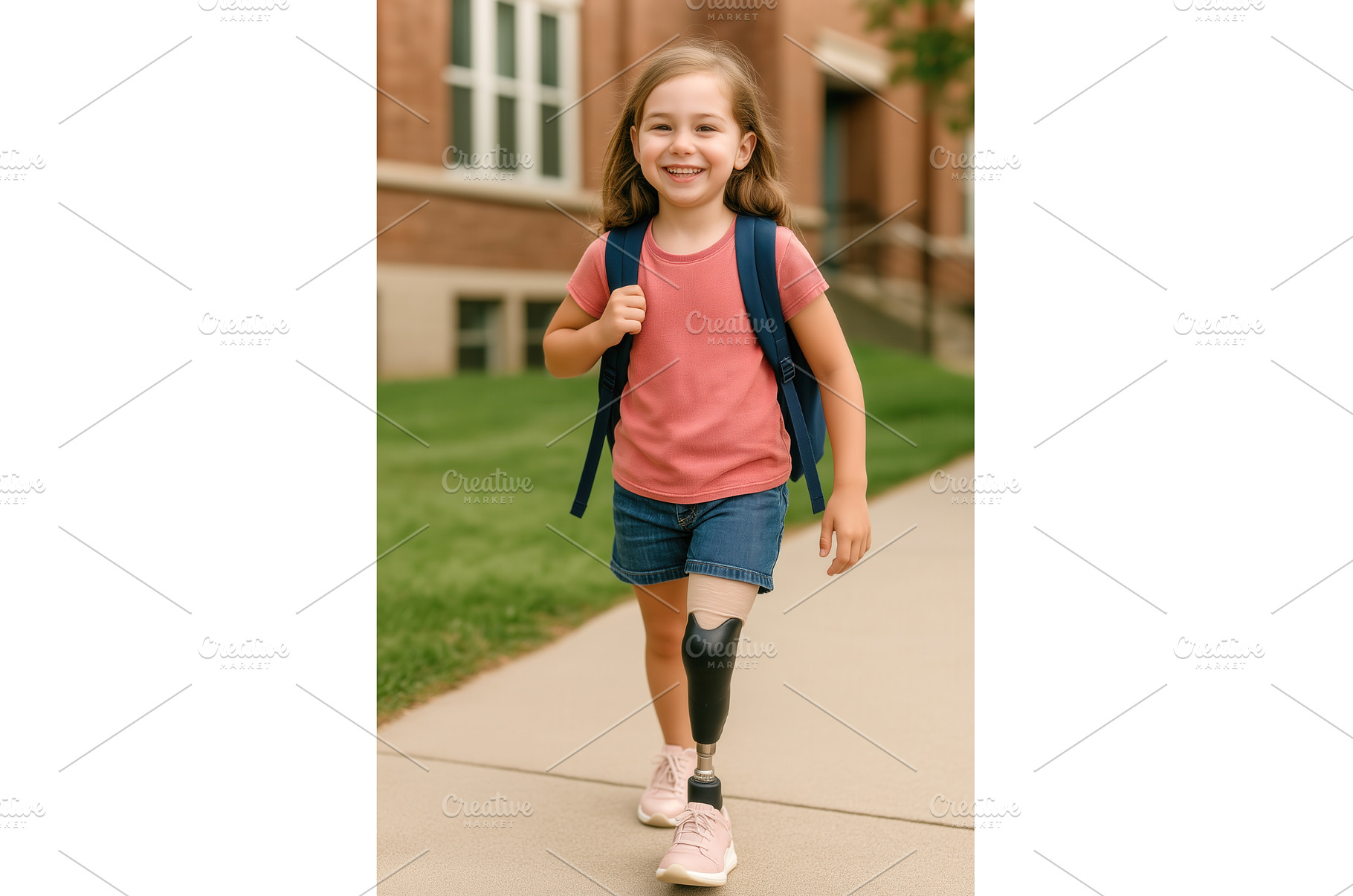 A young girl with a prosthetic leg, a School & Education Photo by Sergey Kotenev