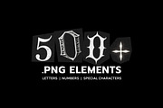 Gothic Letters, 500+ pcs PNG FONT, an Object Graphic by BORT GRAPHIC (Thumbnail 2 of 8)