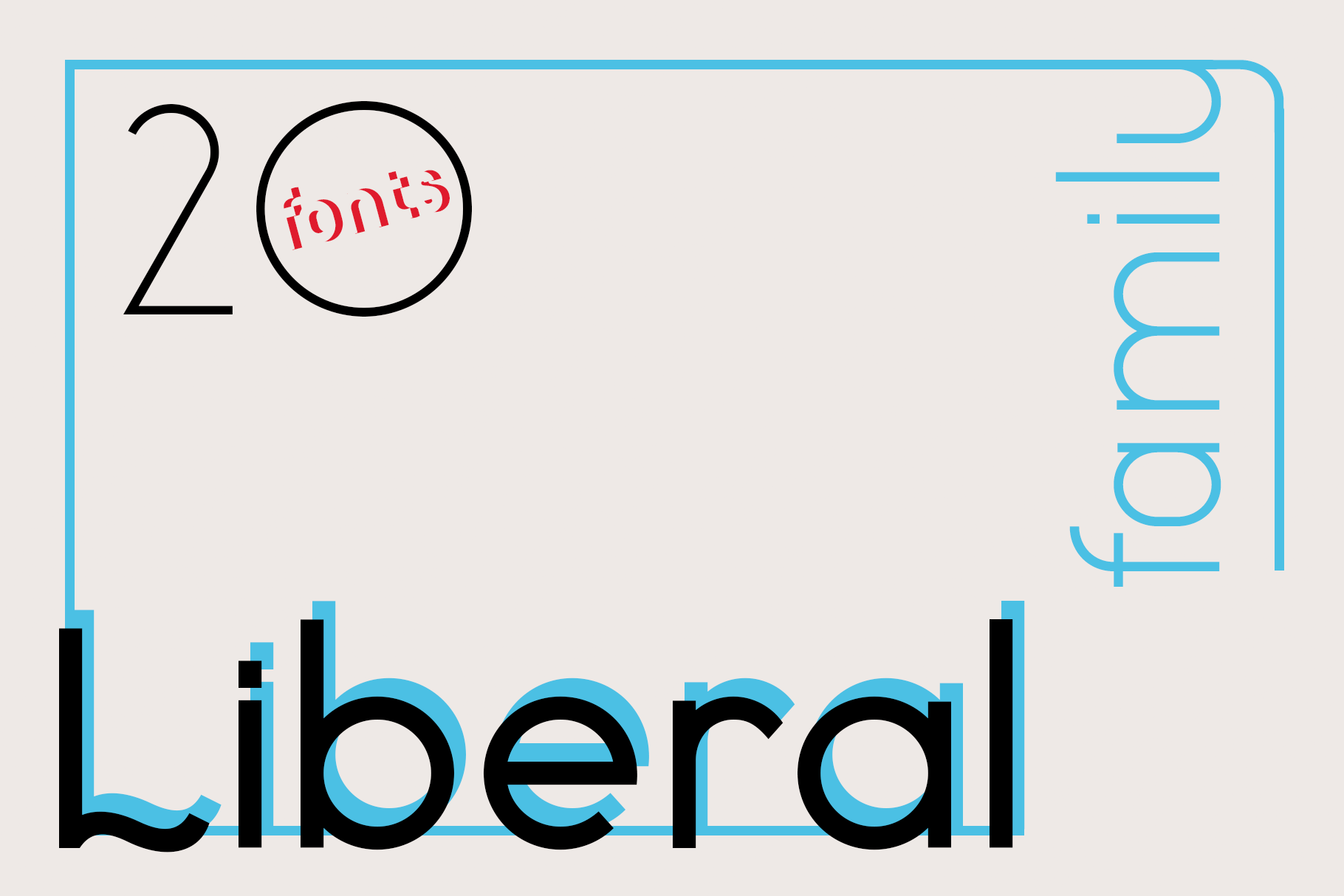 Liberal family, a Sans Serif Font by Etewut