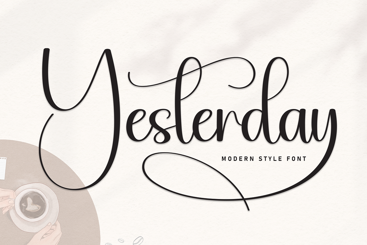 Yesterday | Script Font, a Handwritten Font by Scratchones (Photo 1 of 9)