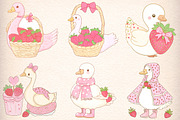 Strawberry Coquette Goose Clipart, an Illustration by Digital Artistic99 (Thumbnail 4 of 8)
