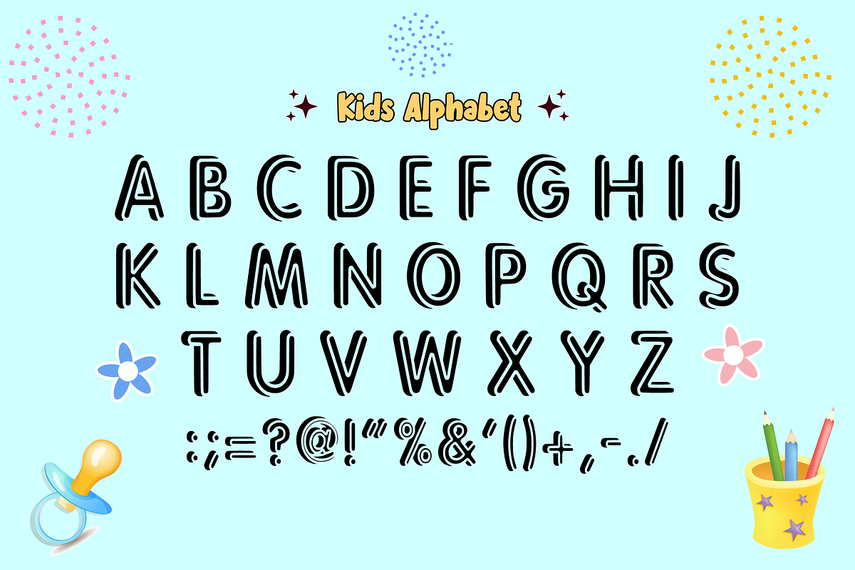 Very Cute - Display Font, a Sans Serif Font by KiddoGlyphs Studio (Photo 4 of 5)