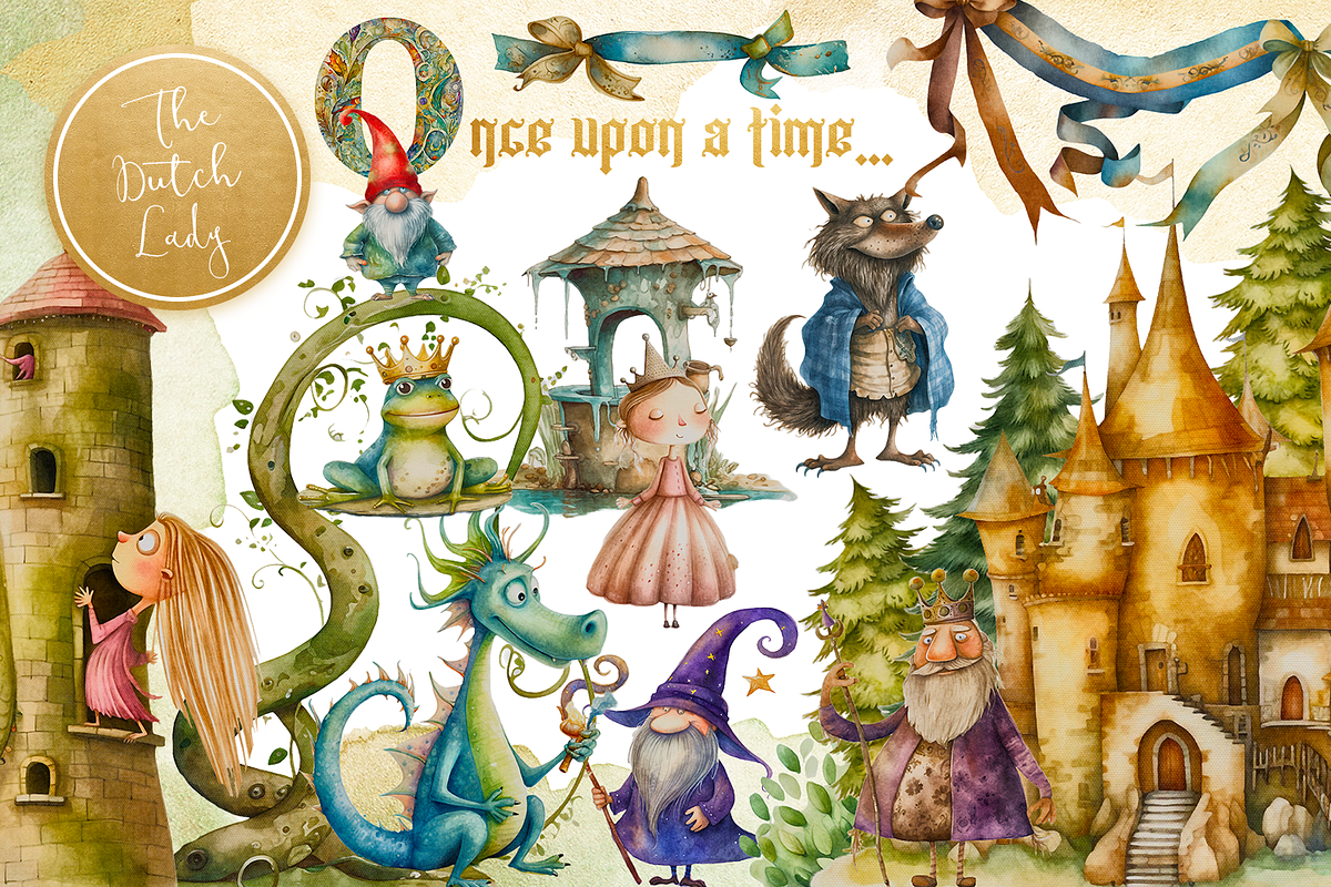 Once Upon A Time Fairytale Clipart, a Person Illustration by The Dutch Lady Designs (Photo 1 of 8)