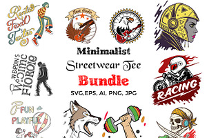 Minimalist Streetwear Tee Bundle, a Design Template by Studio Retouch