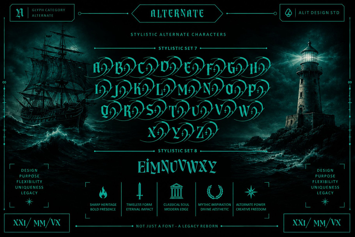 Vonire Bound Typeface, a Blackletter Font by alit design (Photo 12 of 20)