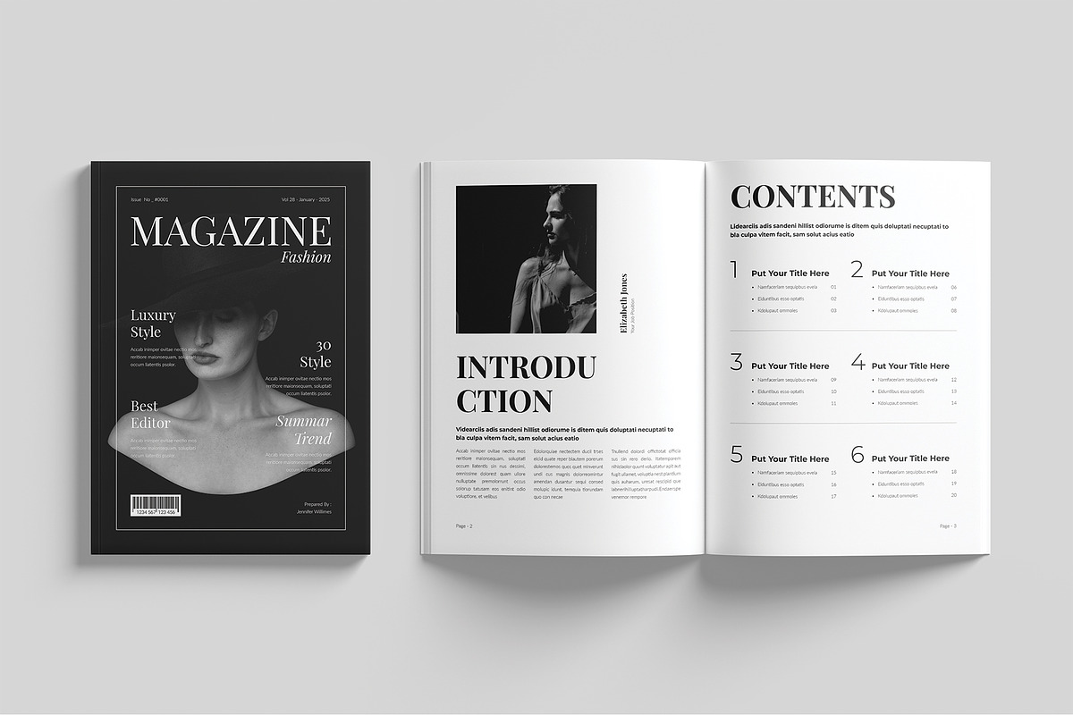 Fashion Magazine Template, a Magazine Template by Cleffon_Graphic_Studio (Photo 2 of 10)