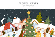 Christmas winter houses clipart, an Animal Illustration by LukaJreym (Thumbnail 14 of 15)