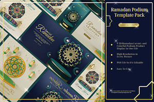 Luxury And Colorful Ramadan Podium