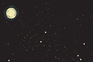 Retro Stars and Moon Background