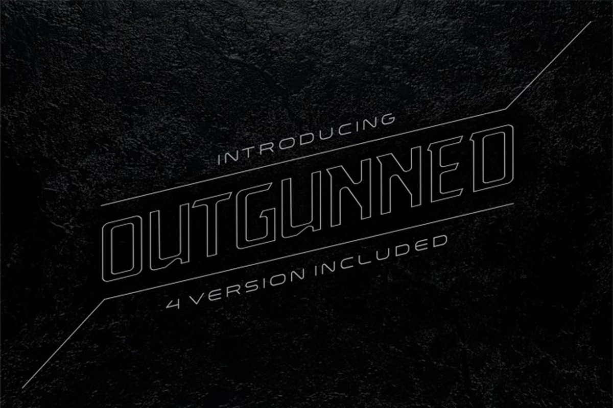 Outgunned display font in 4 versions