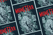Monster Horror Hand Drawn Vector, a Flyer Template by ashenterprise (Thumbnail 2 of 2)