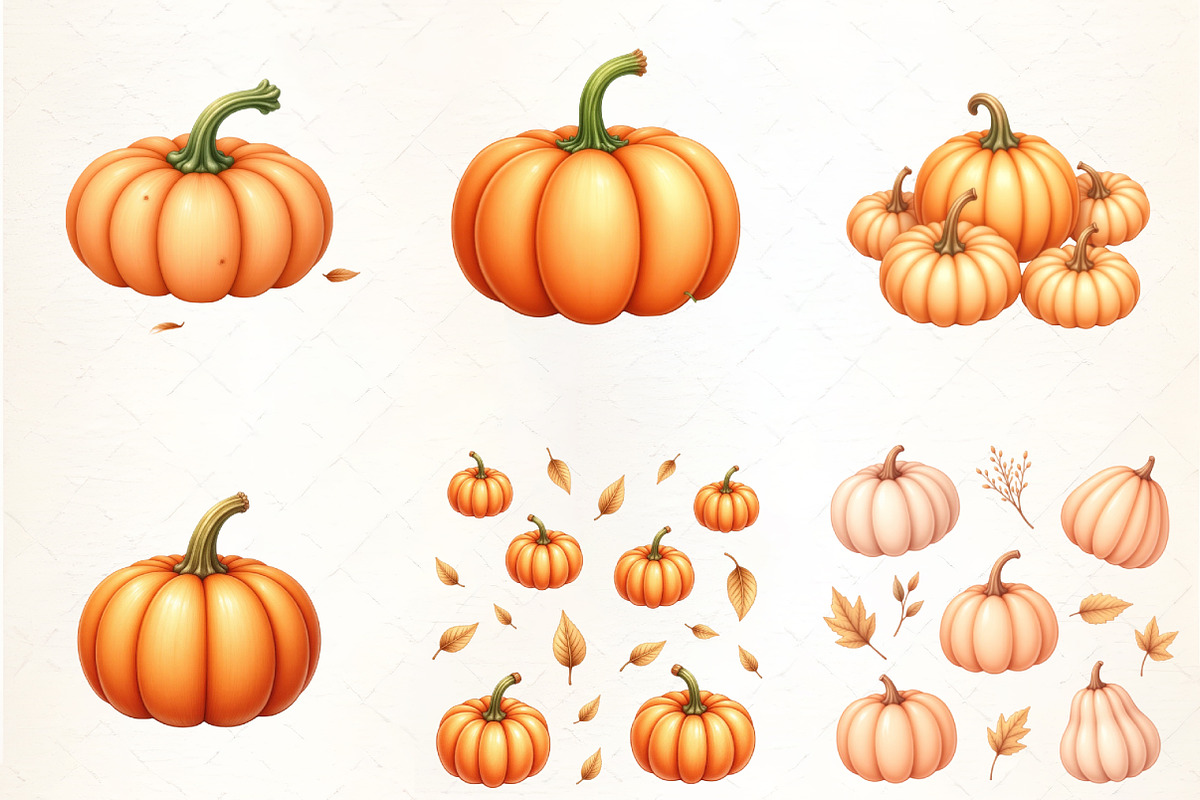 Pumpkin Patch Pattern Clipart, an Illustration by CrexoraLab (Photo 2 of 5)