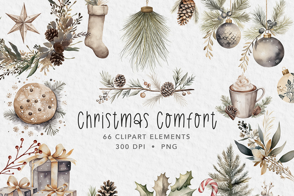 Cozy Christmas Clipart, an Object Graphic by Papaya (Photo 1 of 8)