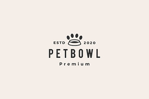 Pet Bowl Food Hipster Vintage Logo