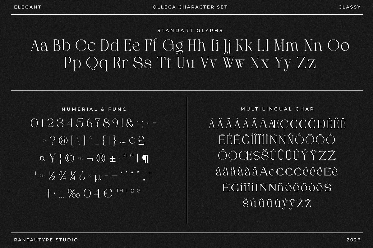 Olleca Elegant Classy Serif Font, a Serif Font by RantautypeStudio (Photo 18 of 19)