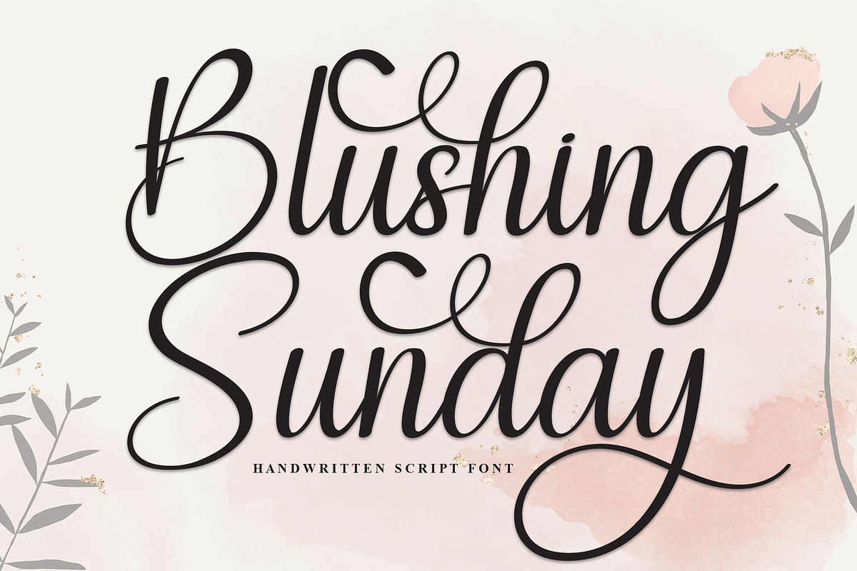 Blushing Sunday | Script Font, a Handwritten Font by Scratchones (Photo 1 of 9)