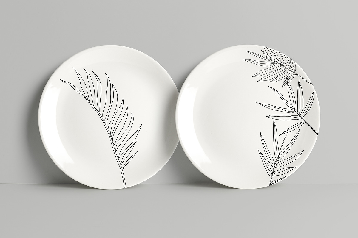 Line Art Tropical Leaves Clipart., an Illustration by ElenKoss (Photo 12 of 13)