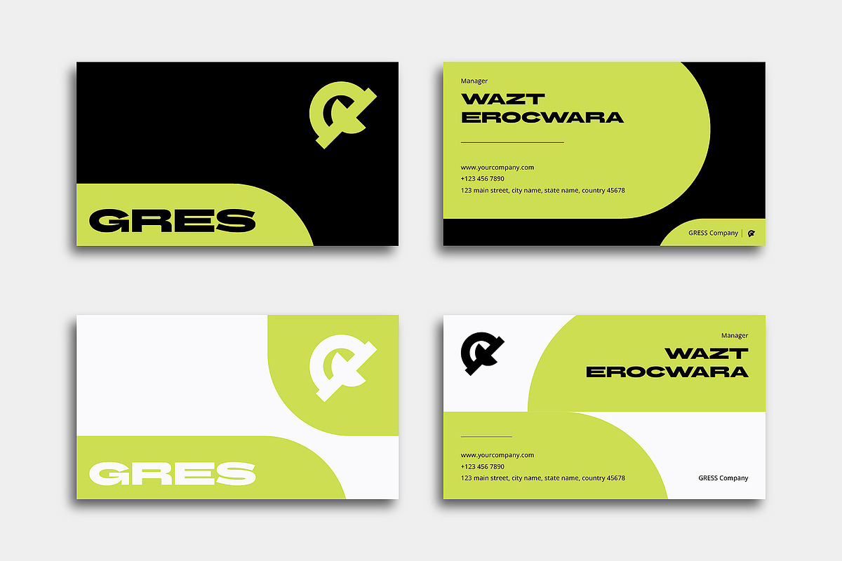 Green Business Card Template, a Business Card Template by Siska Arista (Photo 1 of 2)
