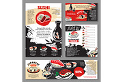 Japanese seafood restaurant sushi menu template, a Food Illustration by ...