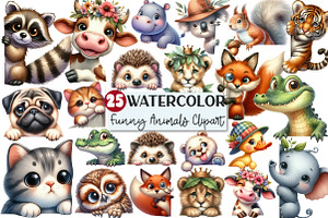 Funny Animals Peeking Clipart, an Illustration by Rose Art