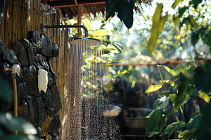 Outdoor shower experience with refre, a Photo by Iftikhar Alam
