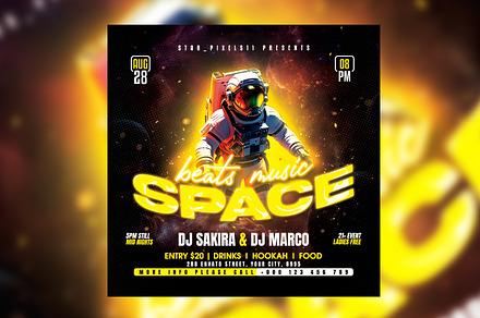 Space Flyer Template, a Flyer Template by FlyerPixles(SP11)