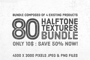 50% OFF: 80 Halftone Textures Bundle