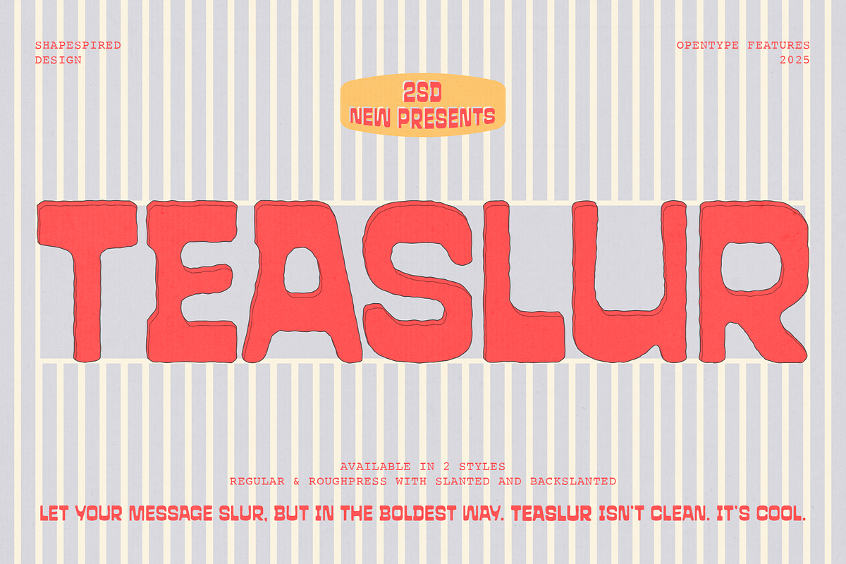 Teaslur - A Funky Modular Sans Serif, a Sans Serif Font by Shapespired Design (Photo 1 of 16)