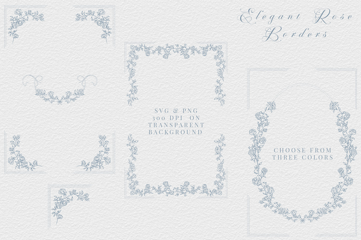 Elegant Rose Borders, a Decorative Illustration by AW Studios (Photo 1 of 8)