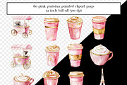 60 Pink Parisian Coffee Shop Clipart, a Graphic by AllTheKewtClipart (Thumbnail 3 of 6)