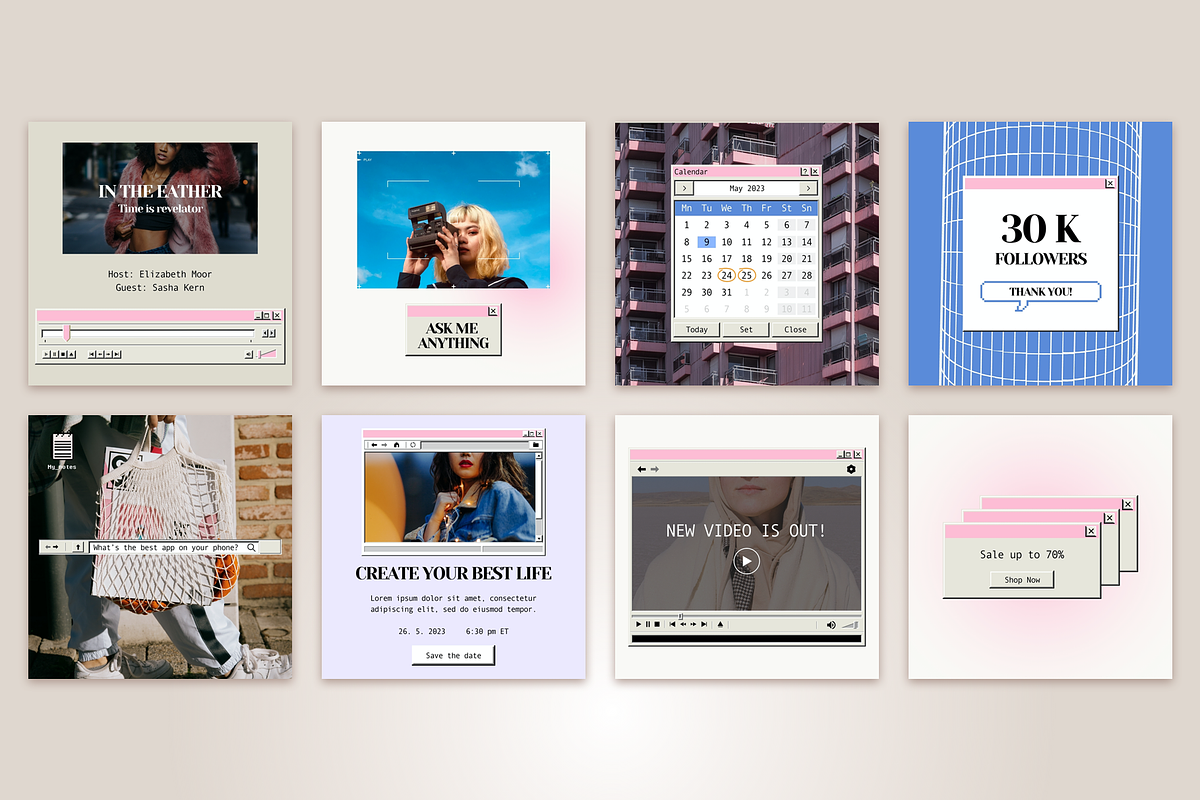 Retro Instagram Template, a Social Media Template by Bonumo (Photo 4 of 16)