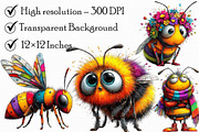 Whimsical Honey Bee Clipart, an Illustration by Libby Wishes (Thumbnail 6 of 6)