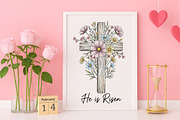 Easter Wildflower Cross PNG, an Illustration by Canvas Craft (Thumbnail 5 of 7)