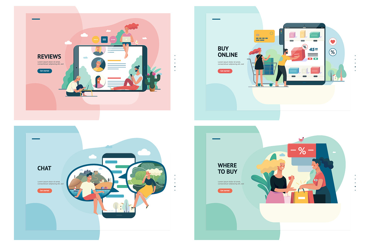 Company website vector Illustrations, a Work Illustration by Grivina's shop (Photo 13 of 26)