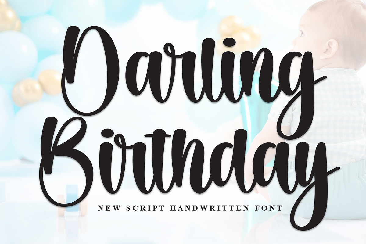 Darling Birthday | Script Font, a Handwritten Font by Scratchones (Photo 1 of 8)